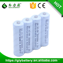 Couleur blanche 3000mAh AA ni-mh aa batterie rechargeable